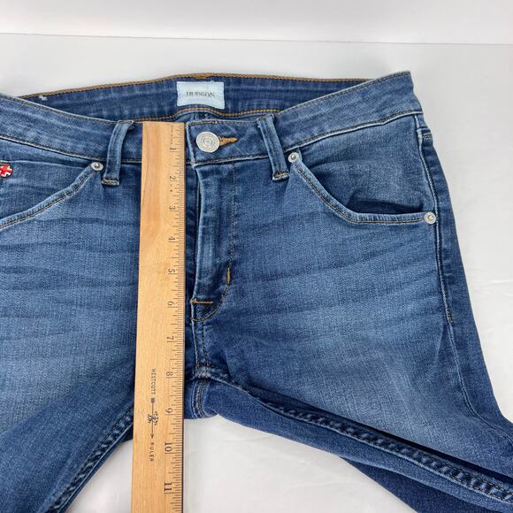 Hudson Bacara Straight Flood Split Raw Cuff Flap Pockets Women's Blue Jeans 27 - Picture 14 of 15